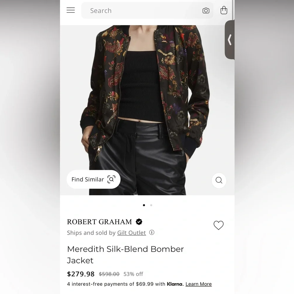 Robert Graham- Meredith silk-blend bomber jacket - Picture 3 of 3